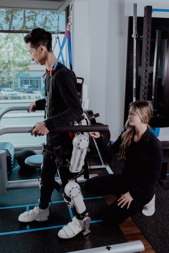 walking in human exoskeleton image